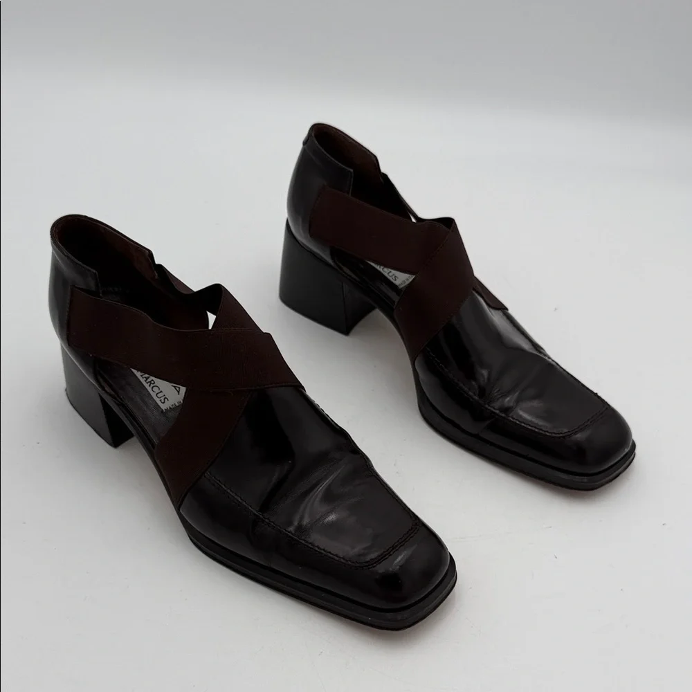 Vintage Via Spiga Brown patent Leather Shoes slip on women 9B Y2K goth 90’s
